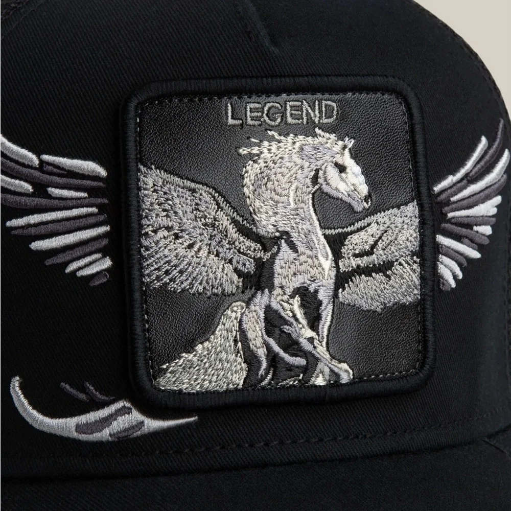 Goorin Bros Farm WINGS LEGEND Snapback Trucker Hat Black White NWT - Picture 3 of 9